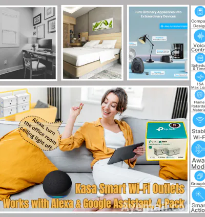 Kasa Smart Plug Mini 15A, Smart Home Wi-Fi Outlet Works with Alexa, Google Home & IFTTT, No Hub Required