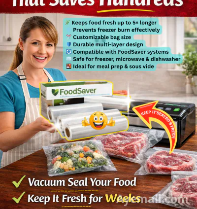 Keep Food Fresh 5X Longer with FoodSaver Vacuum Sealer Rolls