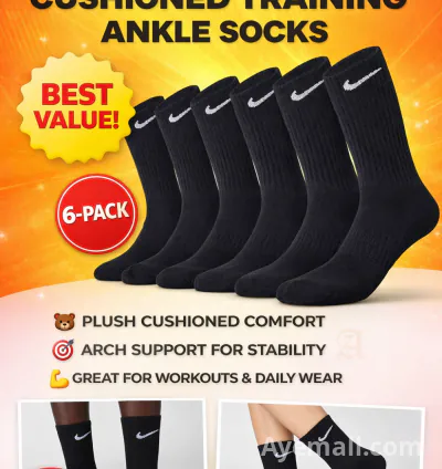 Nike Everyday Cushioned Training Ankle Socks (6-Pack) Review